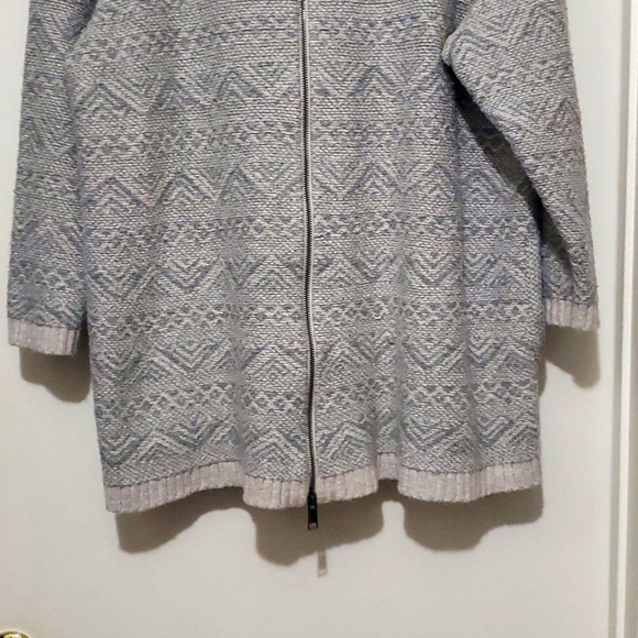 J. Jill Women’s Full Zip Grey Tunic Style Sweater Sz 2X - Picture 3 of 7